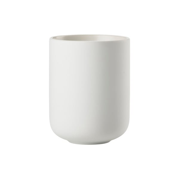 Biely kameninový téglik na zubné kefky Sensu – Zone