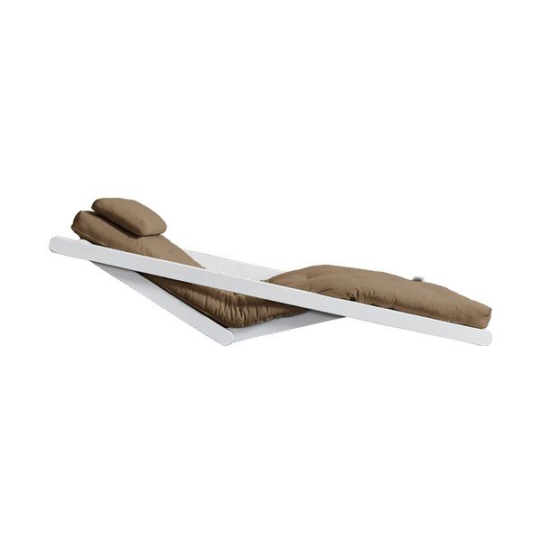Rozkladacia leňoška s hnedým poťahom Karup Design Figo White/Mocca-image-4