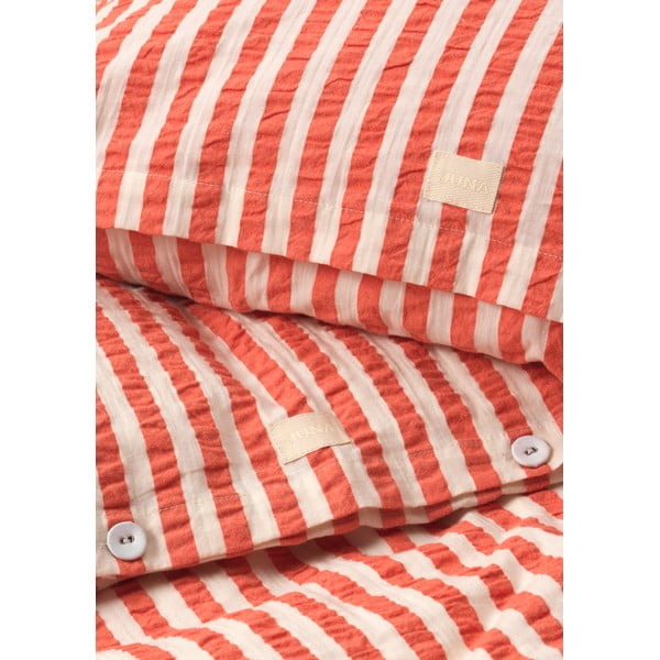 Krepové obliečky na jednolôžko v béžovo-tehlovej farbe 140x200 cm Bæk&Bølge – JUNA-image-3