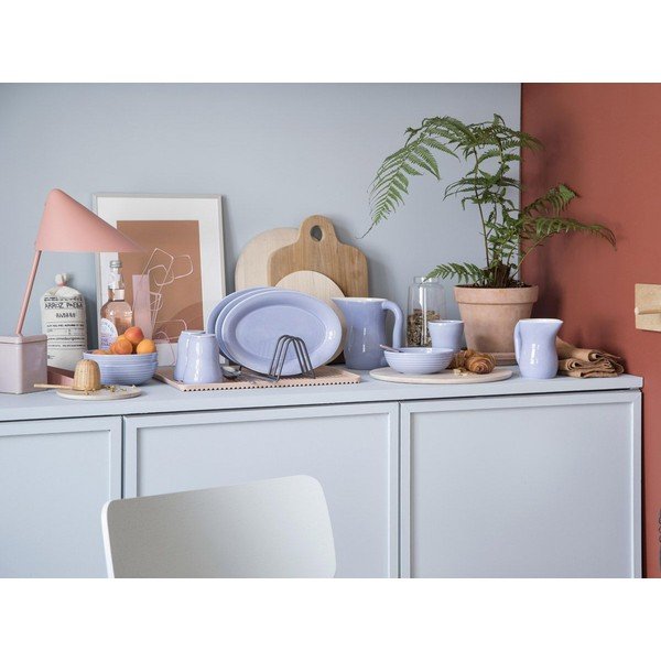 Modrofialový kameninový tanier Kähler Design Ursula, 28 × 18,5 cm-image-4
