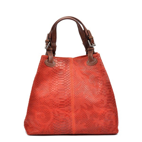 Červená kožená kabelka Luisa Vannino Marcelle-image-1