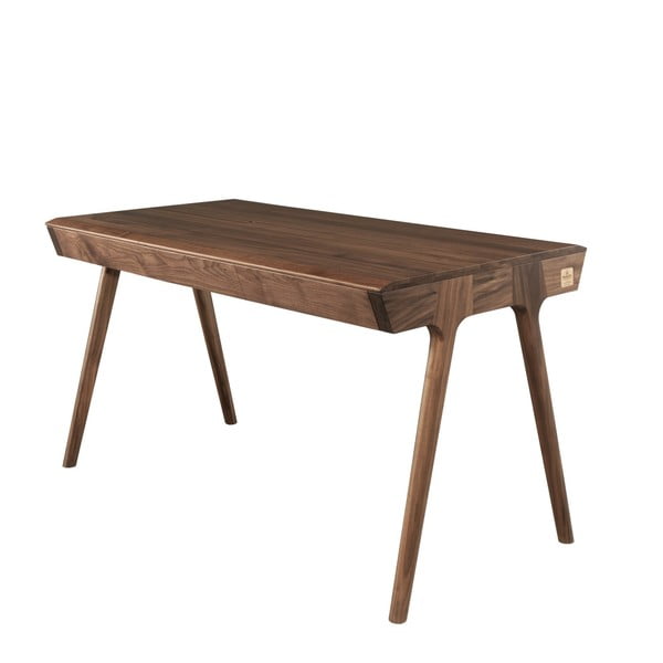 Pracovný stôl z orechového dreva s úložným priestorom Wewood - Portugues Joinery Metis