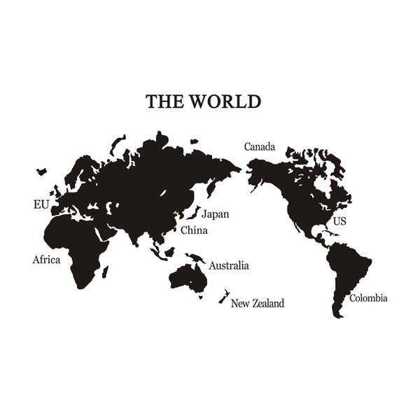 Dekoratívna samolepka Mapamundi Black-image-1