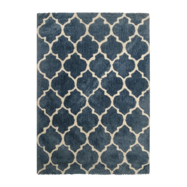 Modrý koberec Smooth, 80x150cm