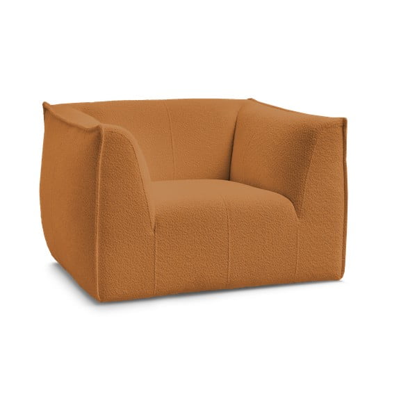 Kreslo z textílie buklé v horčicovej farbe Giorgia – Bobochic Paris