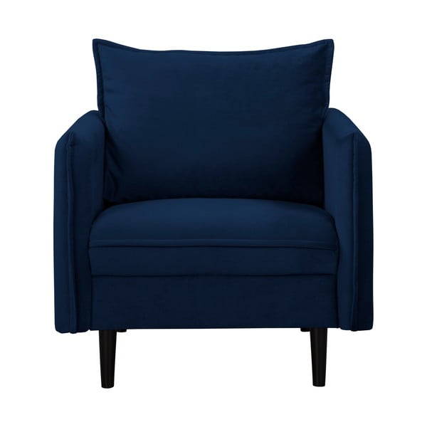 Tmavomodré zamatové kreslo Juli – Ropez-image-1