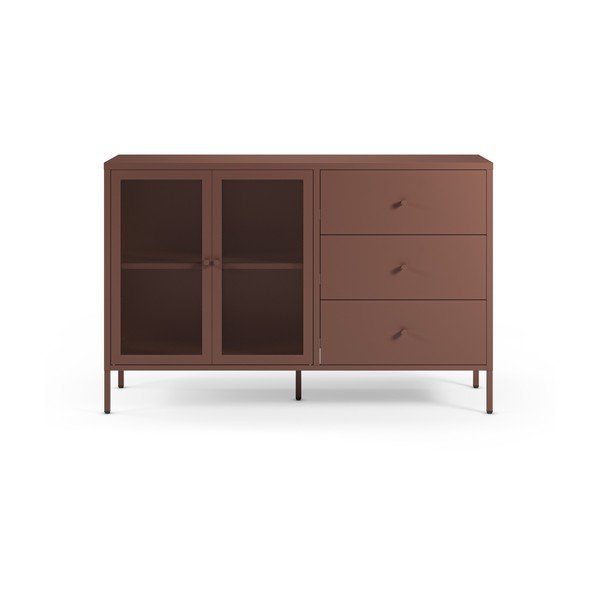 Vínovočervená kovová komoda 140x90x40 cm Fayna – Marckeric