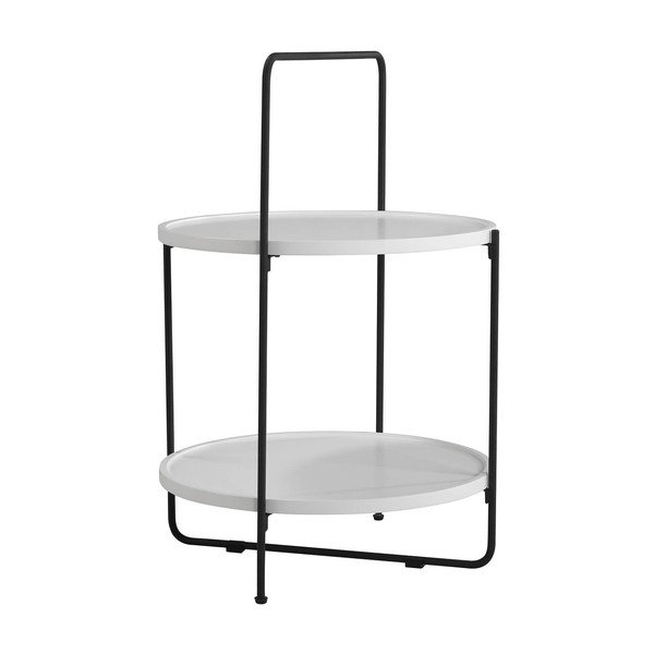 Bielo-čierny odkladací stolík sømcasa Alessio, ø 45 cm-image-1