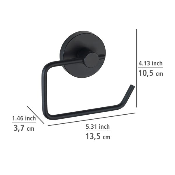 Čierny držiak na toaletný papier Wenko Vacuum-Loc® Milazzo-image-1