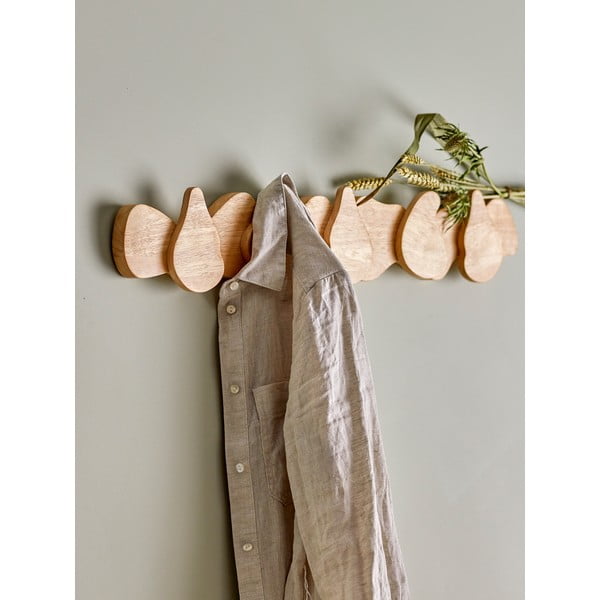 Nástenný vešiak z kaučukového dreva v prírodnej farbe Ross – Bloomingville-image-1