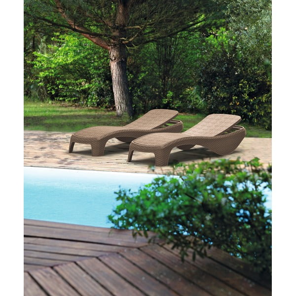Hnedé plastové záhradné ležadlo Atlantic – Keter-image-1