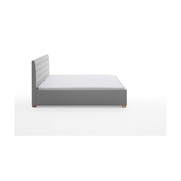 Svetlosivá čalúnená dvojlôžková posteľ bez roštu 180x200 cm Malia – Meise Möbel-image-3