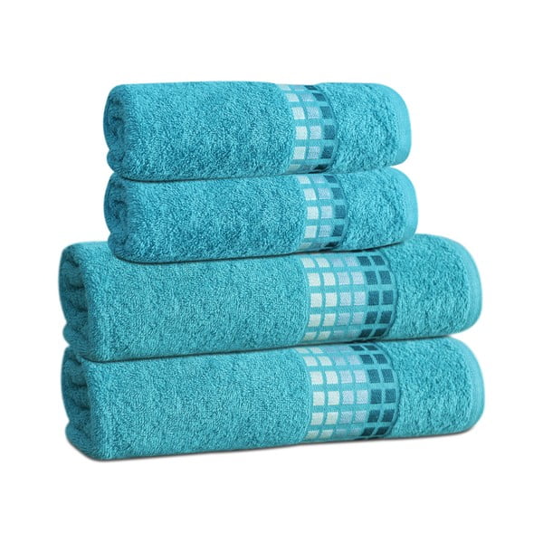 Modrý bavlnený uterák 50x100 cm Darwin – My House-image-2