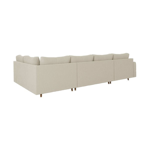 Krémová menčestrová rohová pohovka (ľavý roh/do "U") Ariella – Ropez-image-2