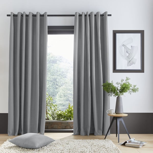Sivé závesy v súprave 2 ks 229x168 cm Pinsonic - Catherine Lansfield-image-1