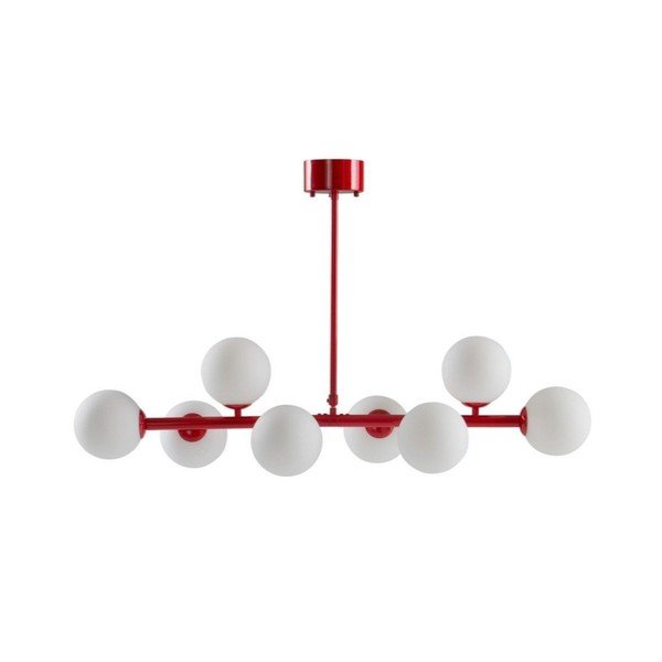 Červené/biele stropné svietidlo z opálového skla 30x104 cm Ekman – Jotex