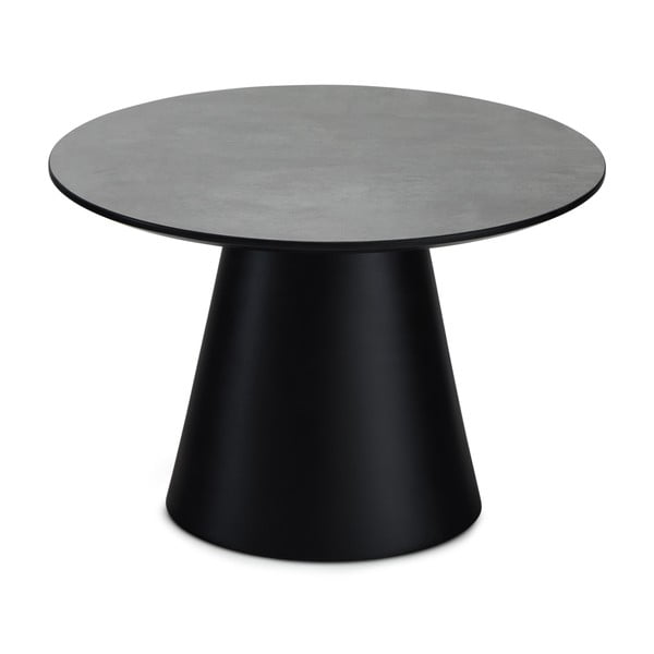 Konferenčný stolík v tmavosivej a čiernej farbe s doskou v dekore mramoru ø 60 cm Tango – Furnhouse