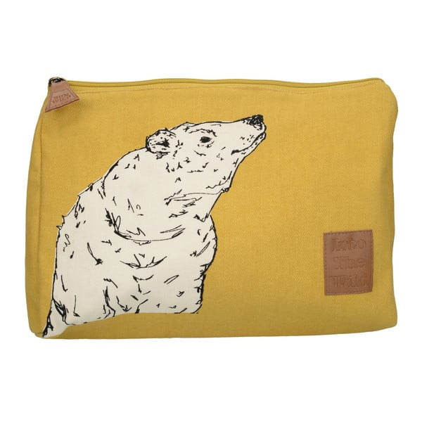 Žltá kozmetická taška Creative Tops Wild Bear, 20 x 30 cm