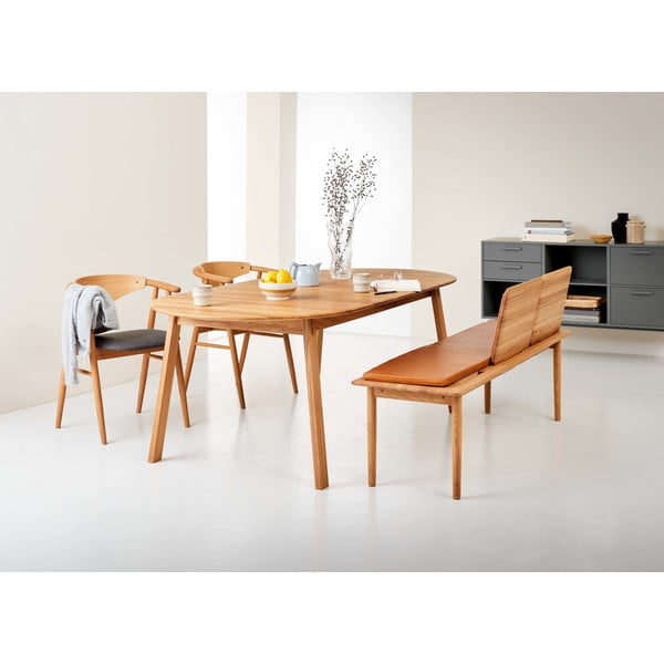 Rozkladací jedálenský stôl z dubového dreva v prírodnej farbe 100x220 cm Amalfi – Hammel Furniture-image-1