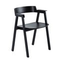 Čierna jedálenská stolička s podrúčkami z dubového dreva Flip – Gazzda