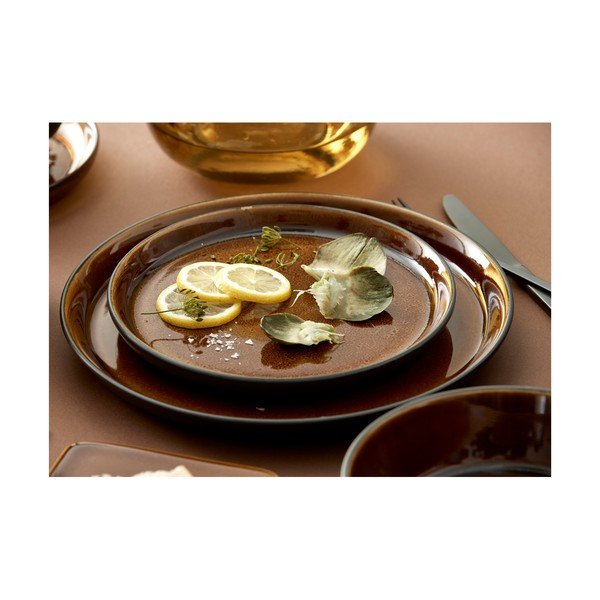 Čierny/jantárový dezertný kameninový tanier ø 21 cm Gastro Black/Amber – Bitz-image-1