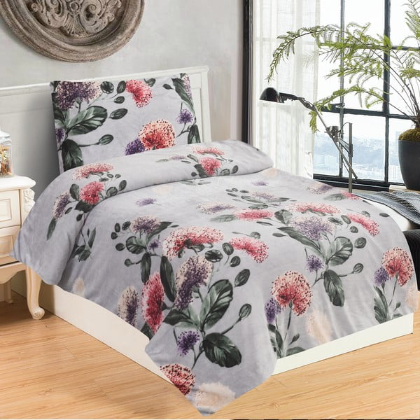 Svetlosivé mikroplyšové obliečky na jednolôžko 140x200 cm Margot – My House