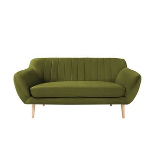 Zelená zamatová pohovka Mazzini Sofas Sardaigne, 158 cm