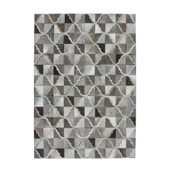Kožený koberec Eclipse 80x150 cm, sivý