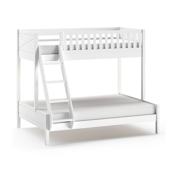 Biela poschodová detská posteľ 140x200/90x200 cm Scott - Vipack-image-2