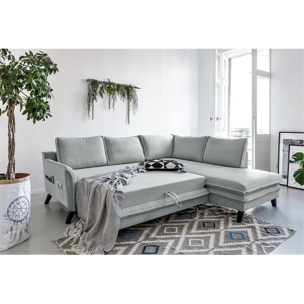 Svetlosivá rozkladacia rohová pohovka Miuform Charming Charlie L, pravý roh-image-4