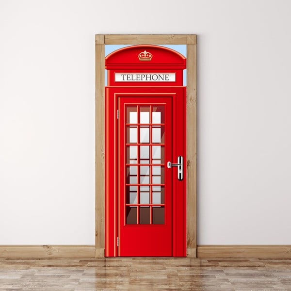 Tapeta na dvere Walplus UK Telephone Booth, 88 × 200 cm