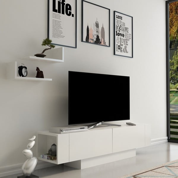 Biela TV zostava 150x42 cm Matera – Zena Home-image-2
