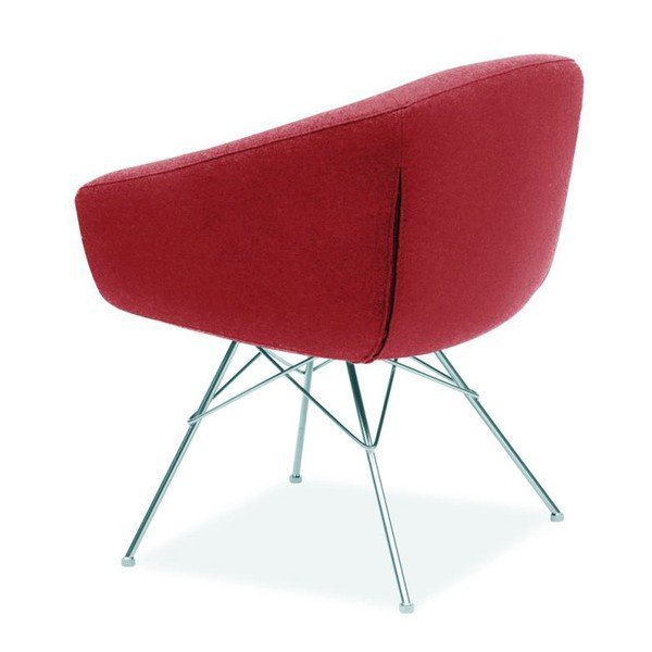 Tmavočervené kreslo Softline Aiko Felt Red-image-2