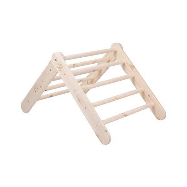 Pikler trojuholník z borovicového dreva v prírodnej farbe 46x87x60 cm Montessori – Meowbaby-image-3