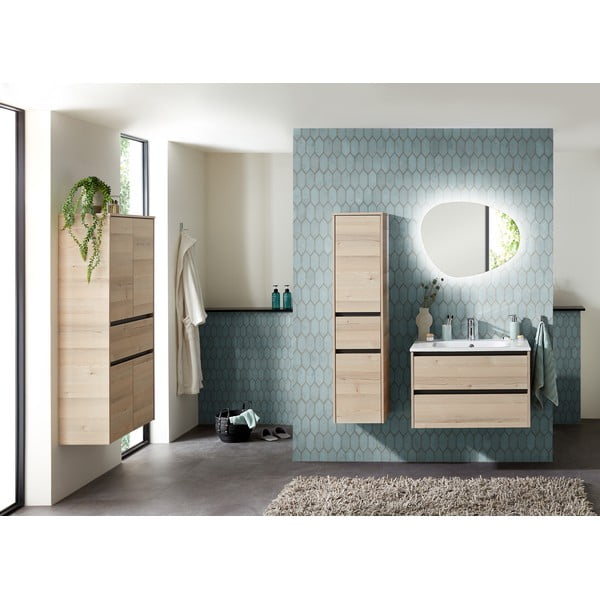 Kúpeľňová skrinka v dekore borovice v prírodnej farbe 146x35 cm Quickset 393 – Pelipal-image-1