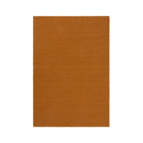 Ručne tkaný behúň s prímesou vlny v horčicovej farbe 70x200 cm Row – Jotex