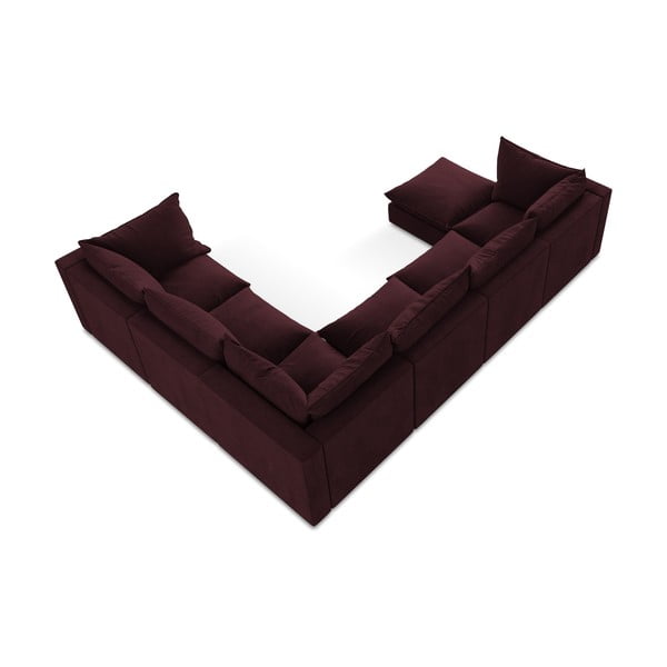Vínovočervená rohová pohovka (pravý roh/do tvaru "U") Manao – Makamii-image-3