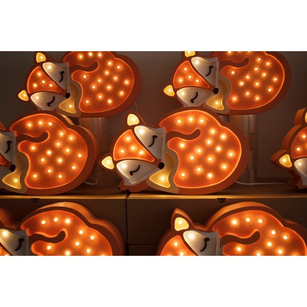 Oranžová stolová lampa z borovicového dreva Little Lights Fox Wild, dĺžka 31 cm-image-1