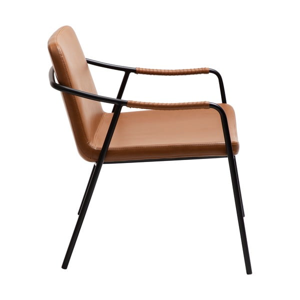 Hnedé kreslo z imitácie kože Boto – DAN-FORM Denmark-image-3