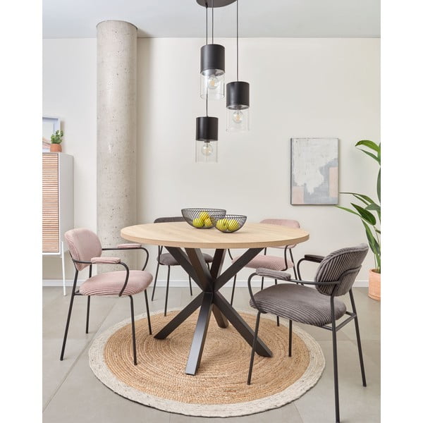 Okrúhly jedálenský stôl v čierno-prírodnej farbe ø 120 cm Argo – Kave Home-image-1