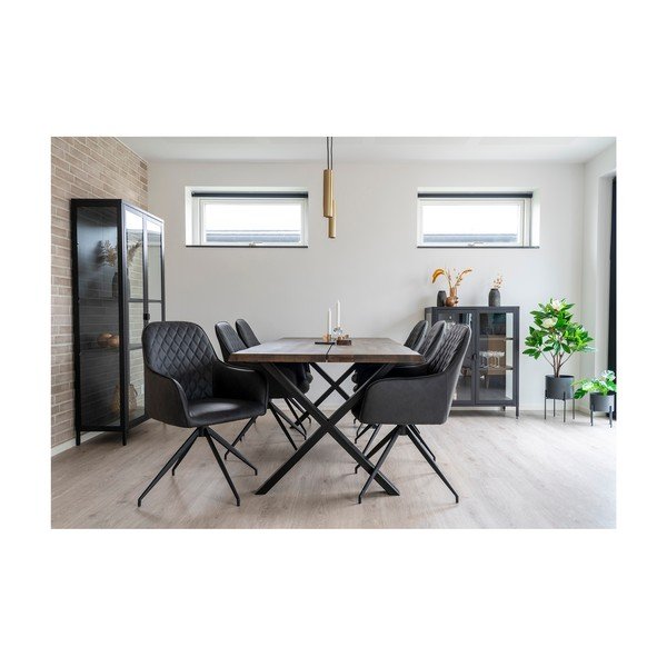 Tmavosivé čalúnené jedálenské kreslo Harbo – House Nordic-image-2