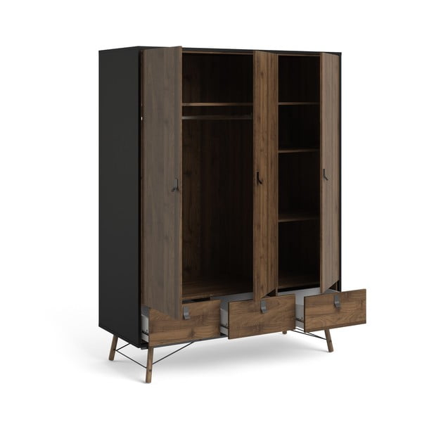 Tmavohnedá šatníková skriňa Tvilum Ry-image-4