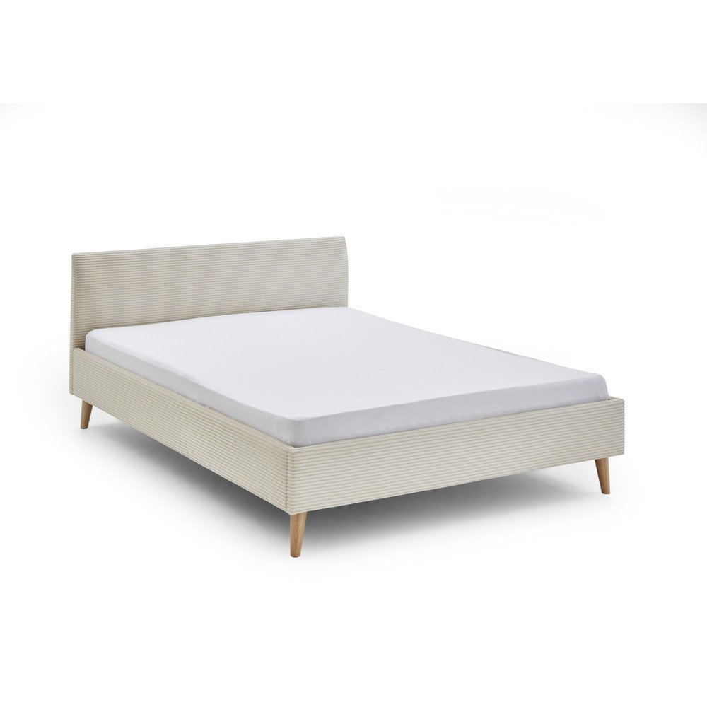 Béžová čalúnená dvojlôžková posteľ bez roštu 140x200 cm Wicki – Meise Möbel