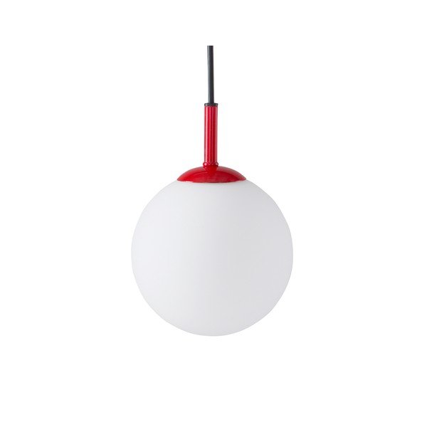 Červené/biele sklenené závesné svietidlo ø 13 cm Ekman – Jotex-image-4