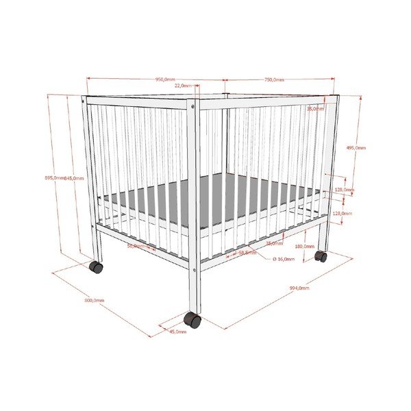Hnedá detská ohrádka z bukového dreva 95x75 cm Dino – Vipack-image-3