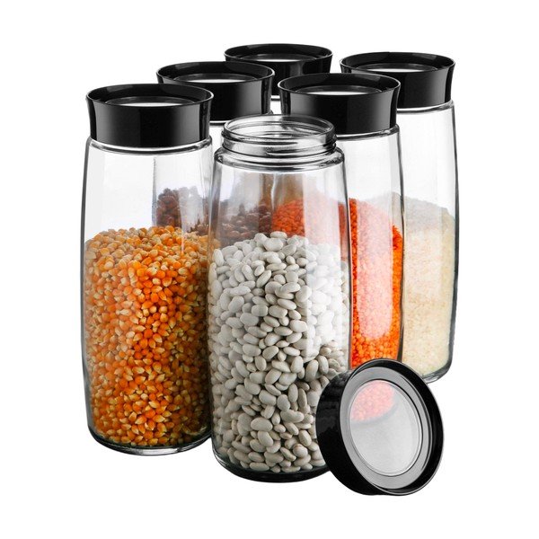 Sklenené dózy v súprave 6 ks na potraviny – Hermia