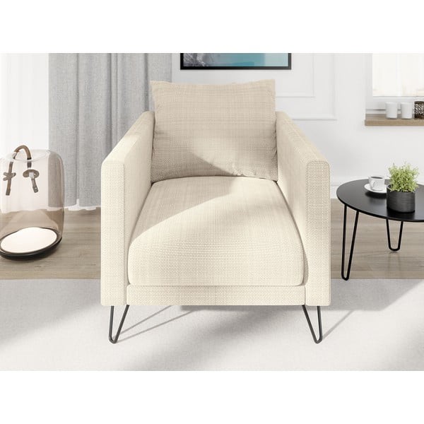 Krémové ženilkové kreslo Freya – Ropez-image-1