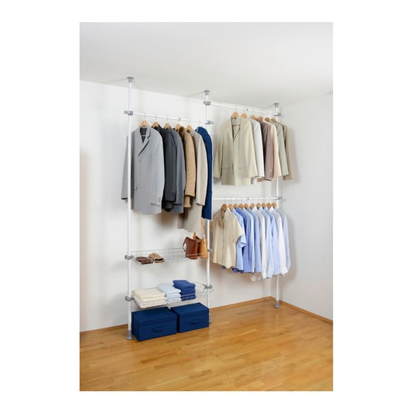 Biely kovový teleskopický stojan na oblečenie Herkules – Wenko-image-1