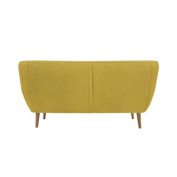 Žltá dvojmiestna pohovka so svetlými nohami Mazzini Sofas Sicile-image-1
