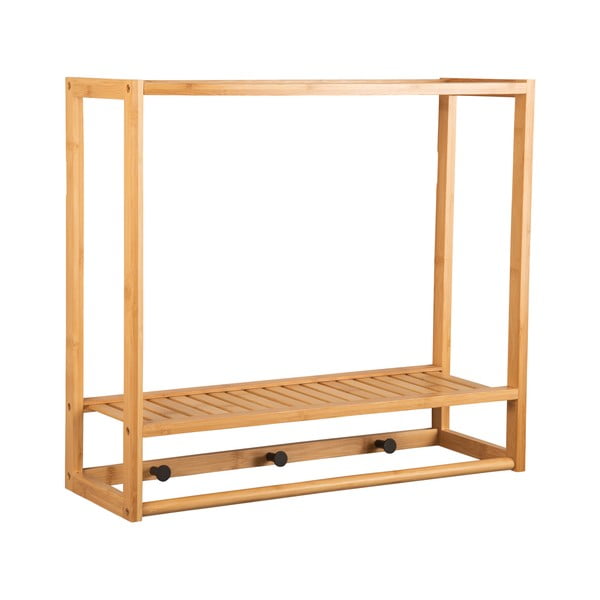 Bambusový nástenný vešiak v prírodnej farbe s poličkou Sheer - Leitmotiv-image-2